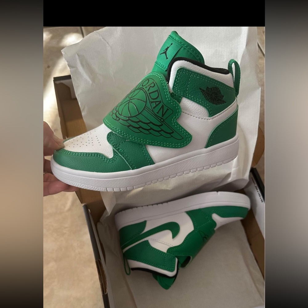 Jordan Sky Jordan 1 - Boys' Preschool 12c 12Y - lucky green/b&w